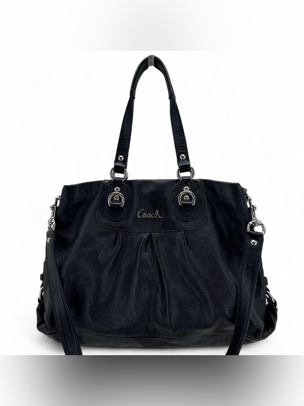 Coach black Ashley leather satchel bag No. G1094-F15513
